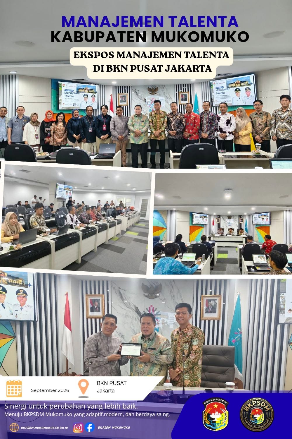 Pemkab Mukomuko Ikuti Pengarahan Kebijakan Manajemen ASN dan Ekspos Manajemen Talenta di BKN Pusat